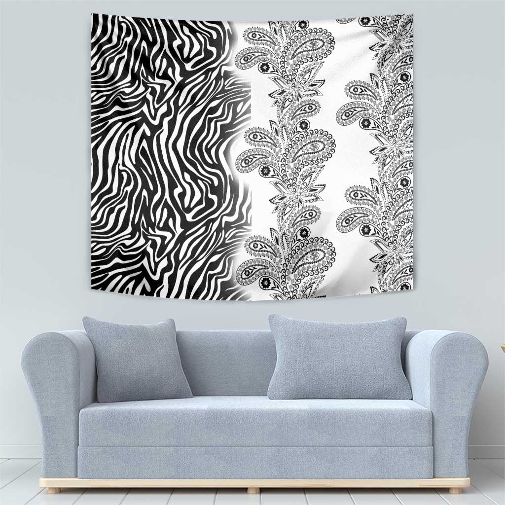 Africa Zebra Mix Paisley Tribal Pattern Tapestry - Wonder Print Shop