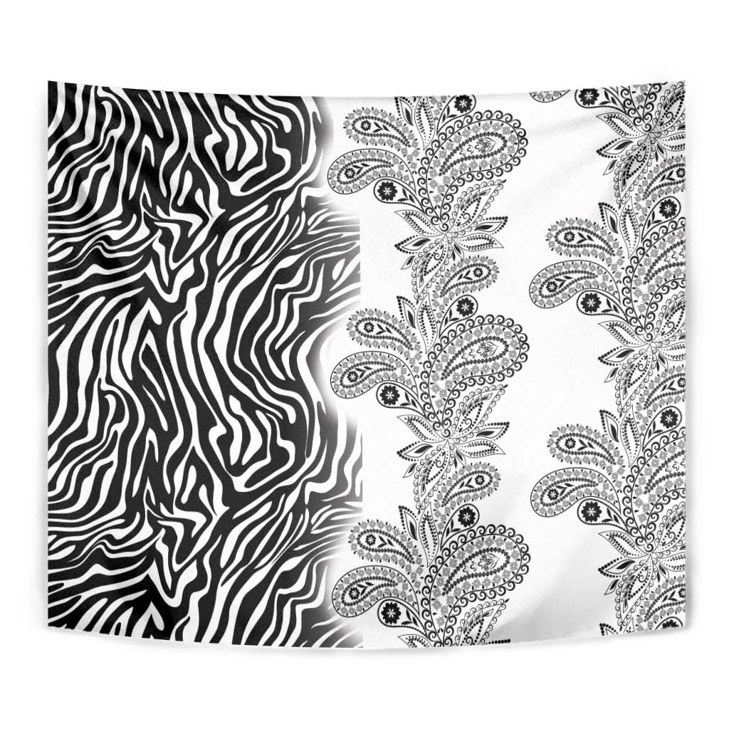 Africa Zebra Mix Paisley Tribal Pattern Tapestry - Wonder Print Shop