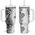 Africa Zebra Mix Paisley Tribal Pattern Tumbler With Handle - Wonder Print Shop
