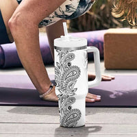 Africa Zebra Mix Paisley Tribal Pattern Tumbler With Handle - Wonder Print Shop