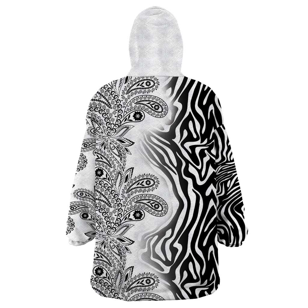 Africa Zebra Mix Paisley Tribal Pattern Wearable Blanket Hoodie - Wonder Print Shop