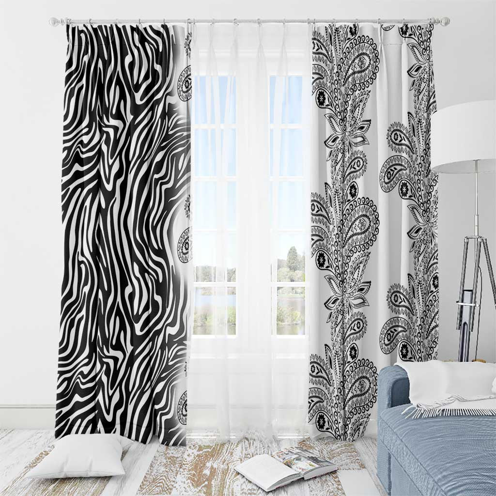 Africa Zebra Mix Paisley Tribal Pattern Window Curtain - Wonder Print Shop