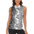 Africa Zebra Mix Paisley Tribal Pattern Women Sleeveless Polo Shirt - Wonder Print Shop