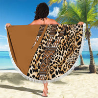 Africa Leopard Mix Native Tribal Pattern Beach Blanket LT9 - Wonder Print Shop