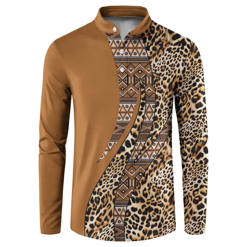 Africa Leopard Mix Native Tribal Pattern Button Sweatshirt LT9 - Wonder Print Shop