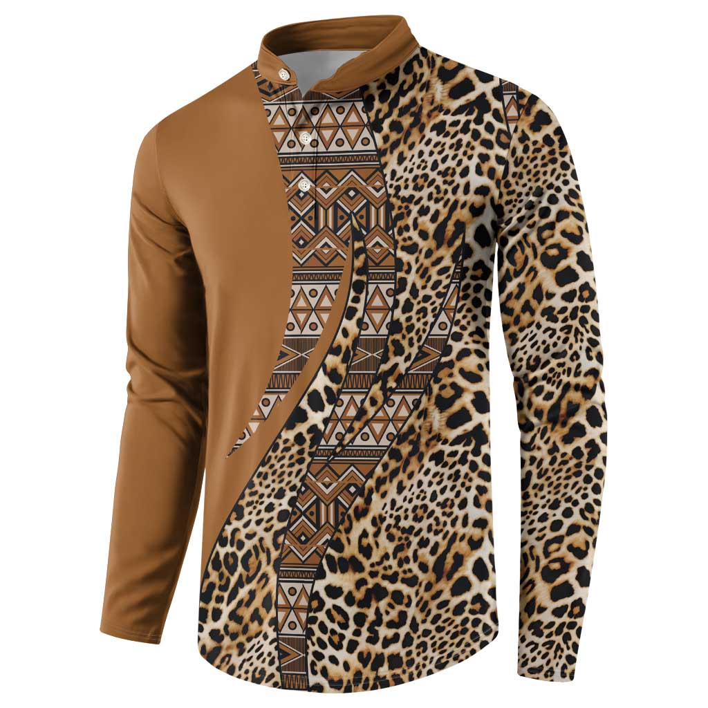 Africa Leopard Mix Native Tribal Pattern Button Sweatshirt LT9 - Wonder Print Shop