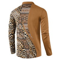 Africa Leopard Mix Native Tribal Pattern Button Sweatshirt LT9 - Wonder Print Shop