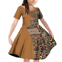 Africa Leopard Mix Native Tribal Pattern Family Matching Off Shoulder Short Dress and Hawaiian Shirt LT9 - Wonder Print Shop