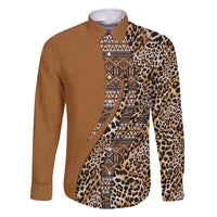 Africa Leopard Mix Native Tribal Pattern Family Matching Off Shoulder Short Dress and Hawaiian Shirt LT9 - Wonder Print Shop