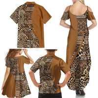 Africa Leopard Mix Native Tribal Pattern Family Matching Summer Maxi Dress and Hawaiian Shirt - Wonder Print Shop