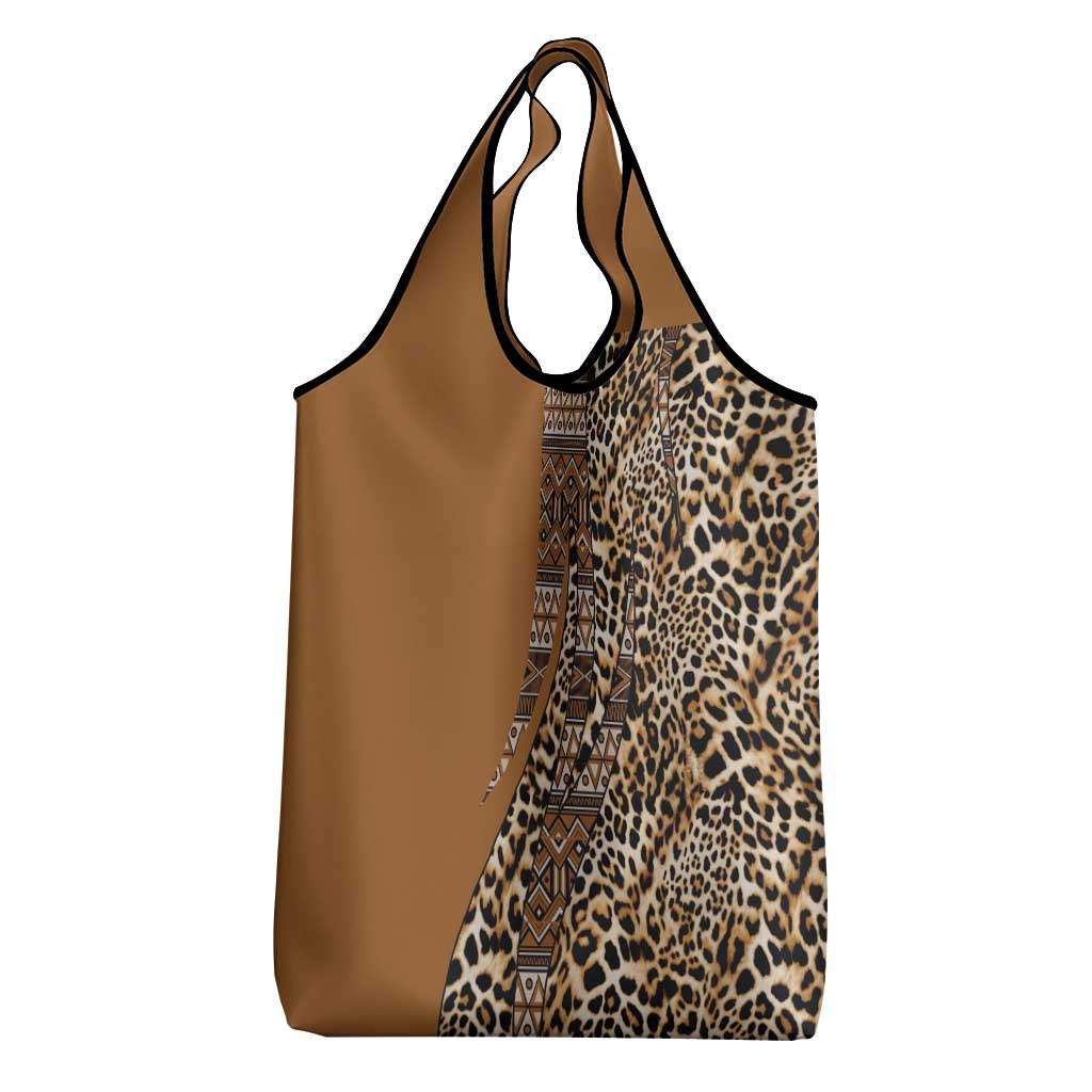 Africa Leopard Mix Native Tribal Pattern Grocery Bag