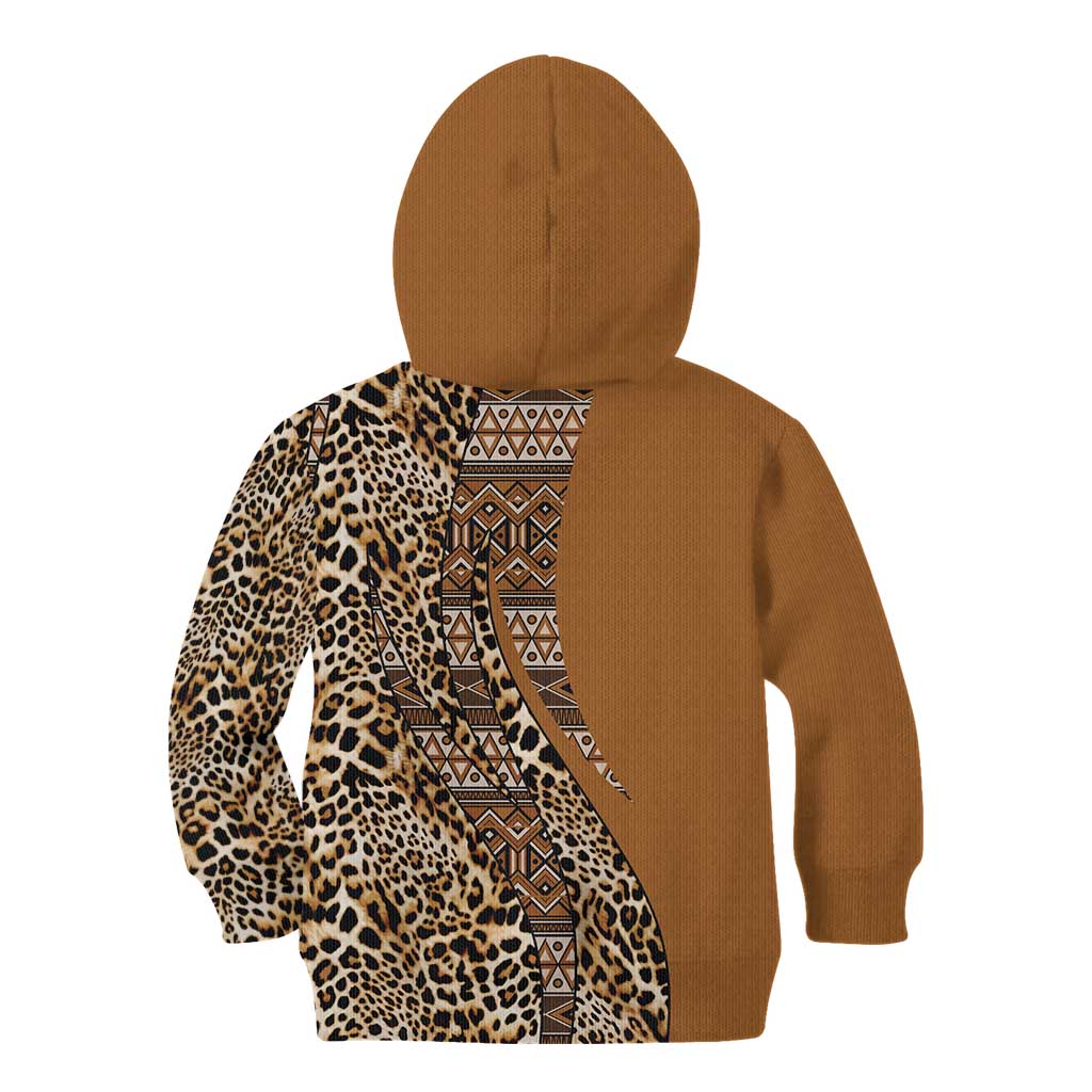 Africa Leopard Mix Native Tribal Pattern Kid Hoodie - Wonder Print Shop