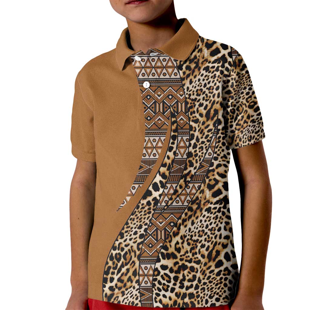 Africa Leopard Mix Native Tribal Pattern Kid Polo Shirt - Wonder Print Shop
