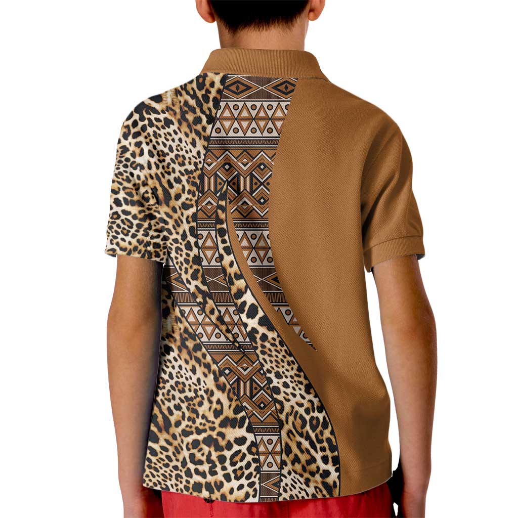 Africa Leopard Mix Native Tribal Pattern Kid Polo Shirt - Wonder Print Shop