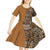 Africa Leopard Mix Native Tribal Pattern Kid Short Sleeve Dress - Wonder Print Shop