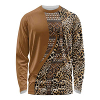 Africa Leopard Mix Native Tribal Pattern Long Sleeve Shirt - Wonder Print Shop