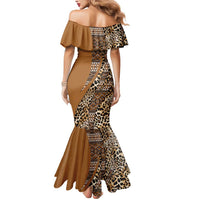 Africa Leopard Mix Native Tribal Pattern Mermaid Dress - Wonder Print Shop