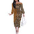 Africa Leopard Mix Native Tribal Pattern Off The Shoulder Long Sleeve Dress - Wonder Print Shop