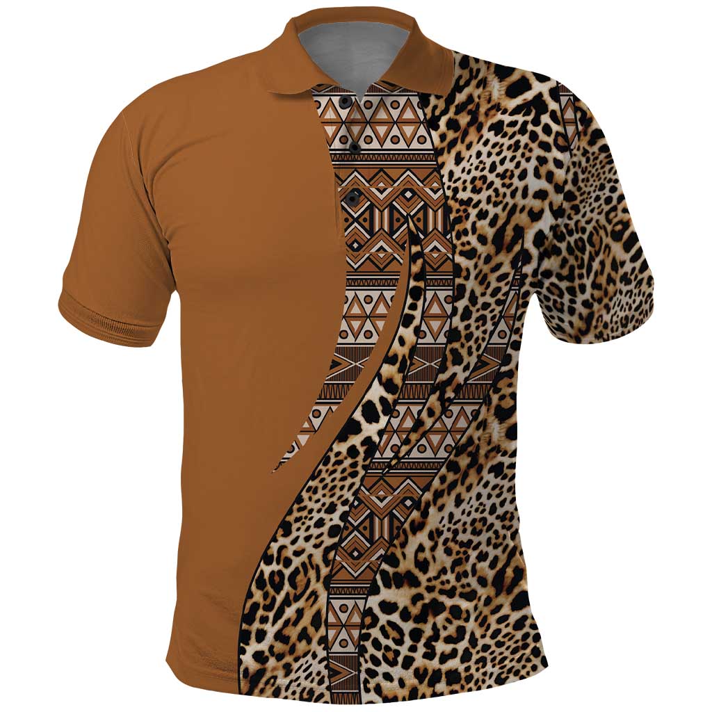 Africa Leopard Mix Native Tribal Pattern Polo Shirt - Wonder Print Shop