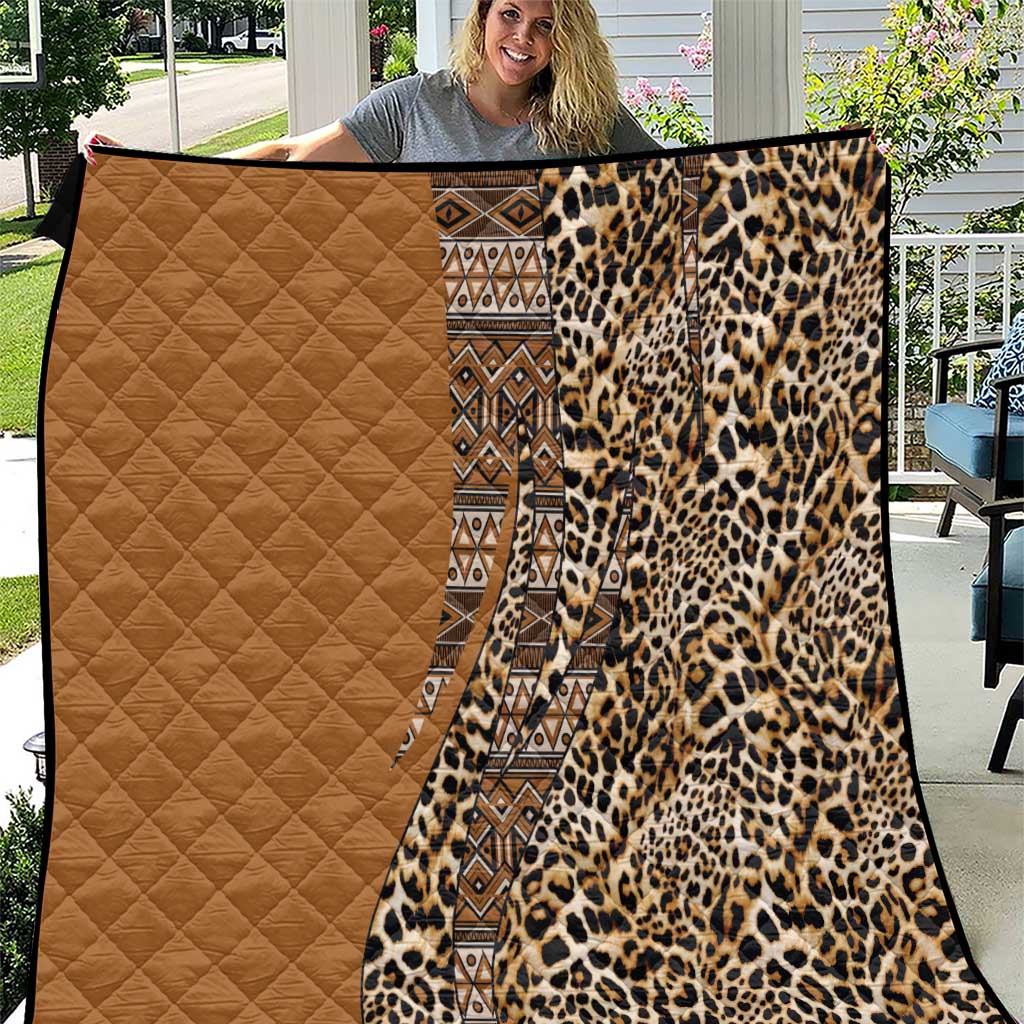 Africa Leopard Mix Native Tribal Pattern Quilt - Wonder Print Shop