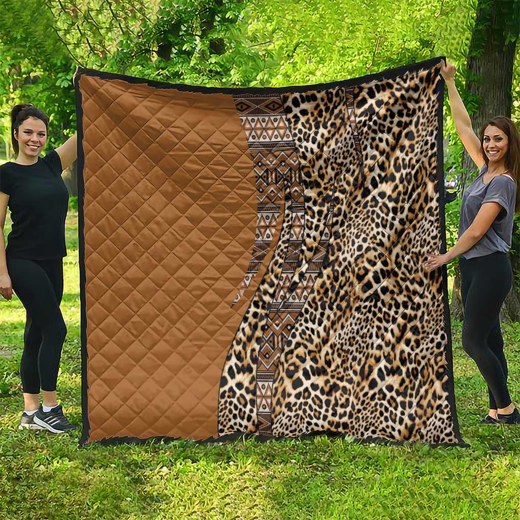 Africa Leopard Mix Native Tribal Pattern Quilt - Wonder Print Shop