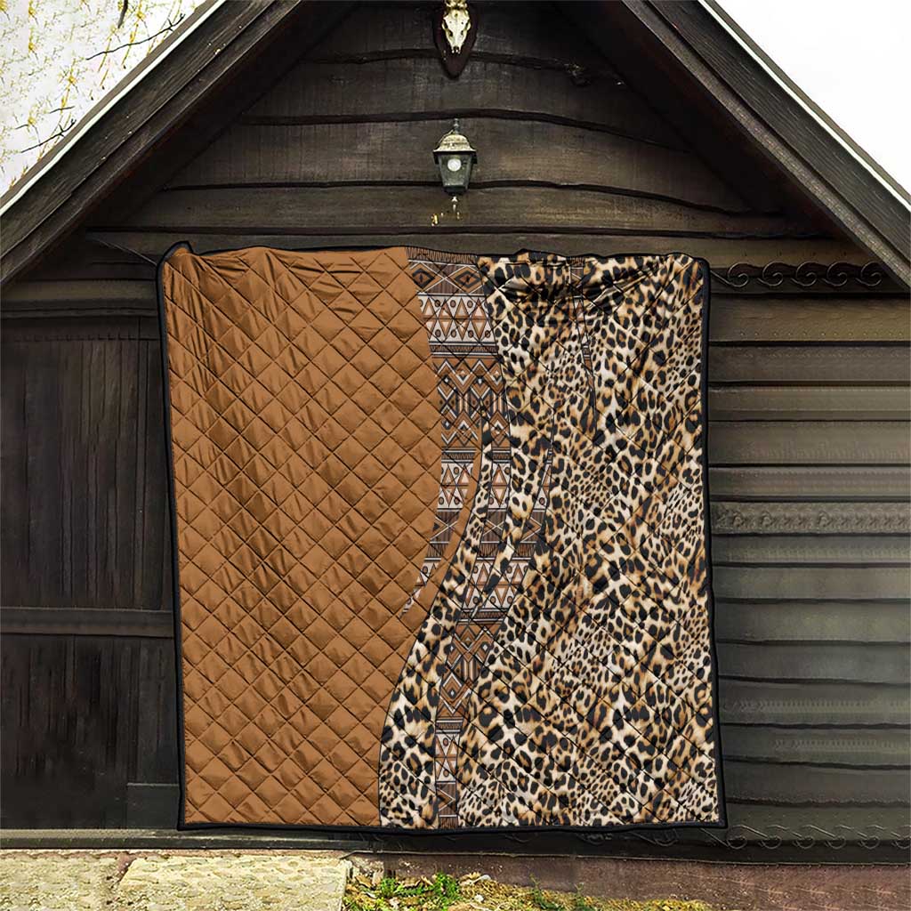 Africa Leopard Mix Native Tribal Pattern Quilt - Wonder Print Shop