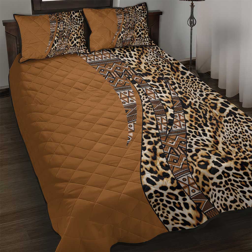 Africa Leopard Mix Native Tribal Pattern Quilt Bed Set - Wonder Print Shop