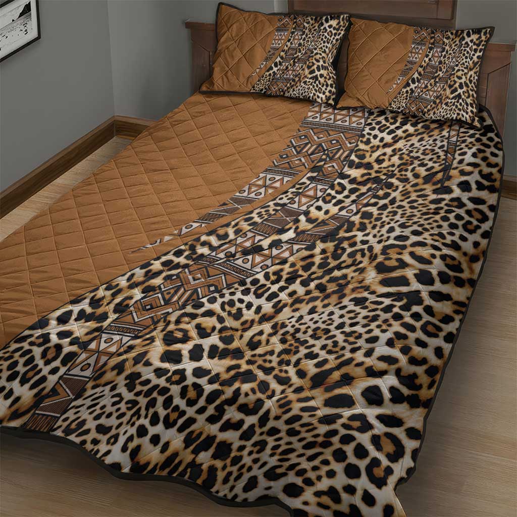 Africa Leopard Mix Native Tribal Pattern Quilt Bed Set - Wonder Print Shop