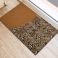 Africa Leopard Mix Native Tribal Pattern Rubber Doormat - Wonder Print Shop