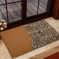 Africa Leopard Mix Native Tribal Pattern Rubber Doormat - Wonder Print Shop