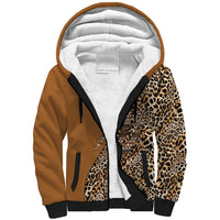 Africa Leopard Mix Native Tribal Pattern Sherpa Hoodie - Wonder Print Shop