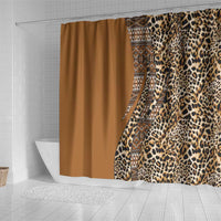Africa Leopard Mix Native Tribal Pattern Shower Curtain