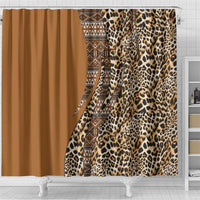 Africa Leopard Mix Native Tribal Pattern Shower Curtain