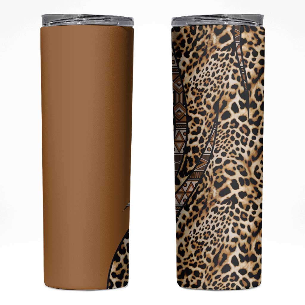 Africa Leopard Mix Native Tribal Pattern Skinny Tumbler - Wonder Print Shop