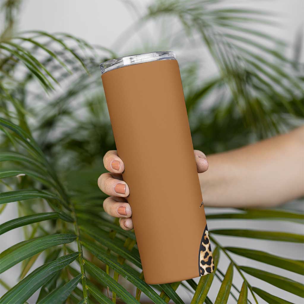Africa Leopard Mix Native Tribal Pattern Skinny Tumbler - Wonder Print Shop
