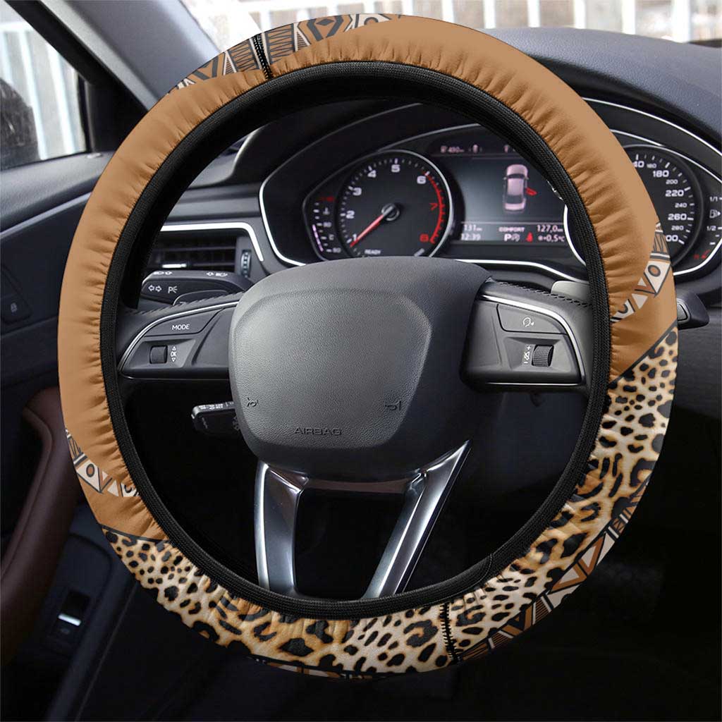 Africa Leopard Mix Native Tribal Pattern Steering Wheel Cover - Wonder Print Shop