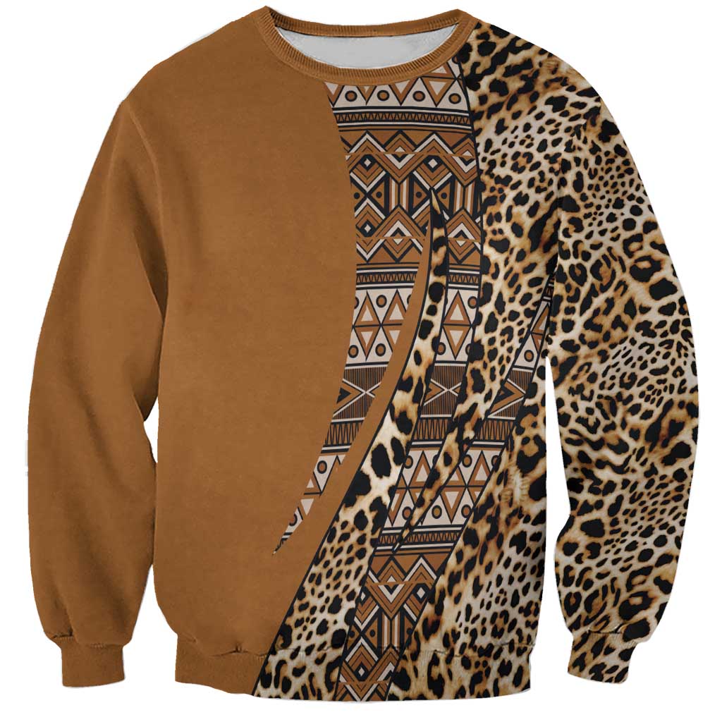 Africa Leopard Mix Native Tribal Pattern Sweatshirt - Wonder Print Shop