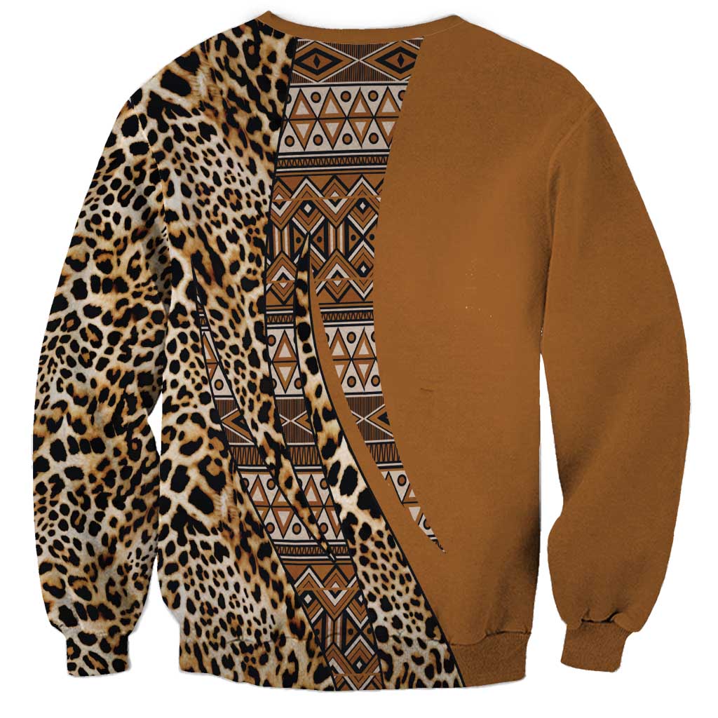 Africa Leopard Mix Native Tribal Pattern Sweatshirt - Wonder Print Shop