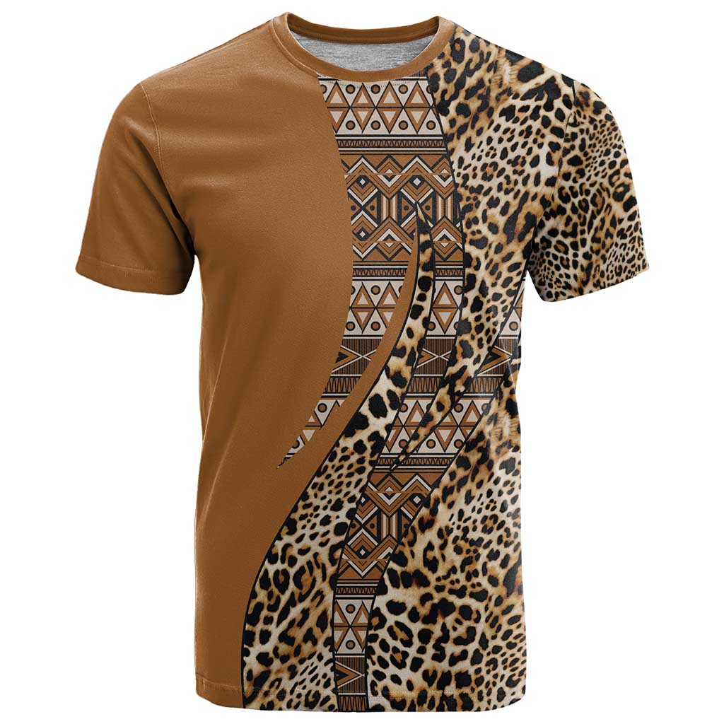 Africa Leopard Mix Native Tribal Pattern T Shirt - Wonder Print Shop