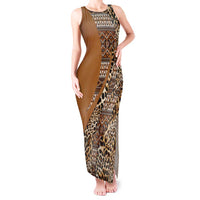 Africa Leopard Mix Native Tribal Pattern Tank Maxi Dress - Wonder Print Shop