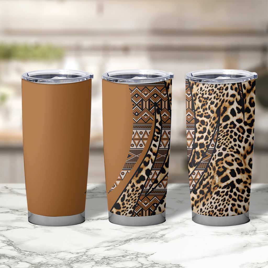 Africa Leopard Mix Native Tribal Pattern Tumbler Cup - Wonder Print Shop