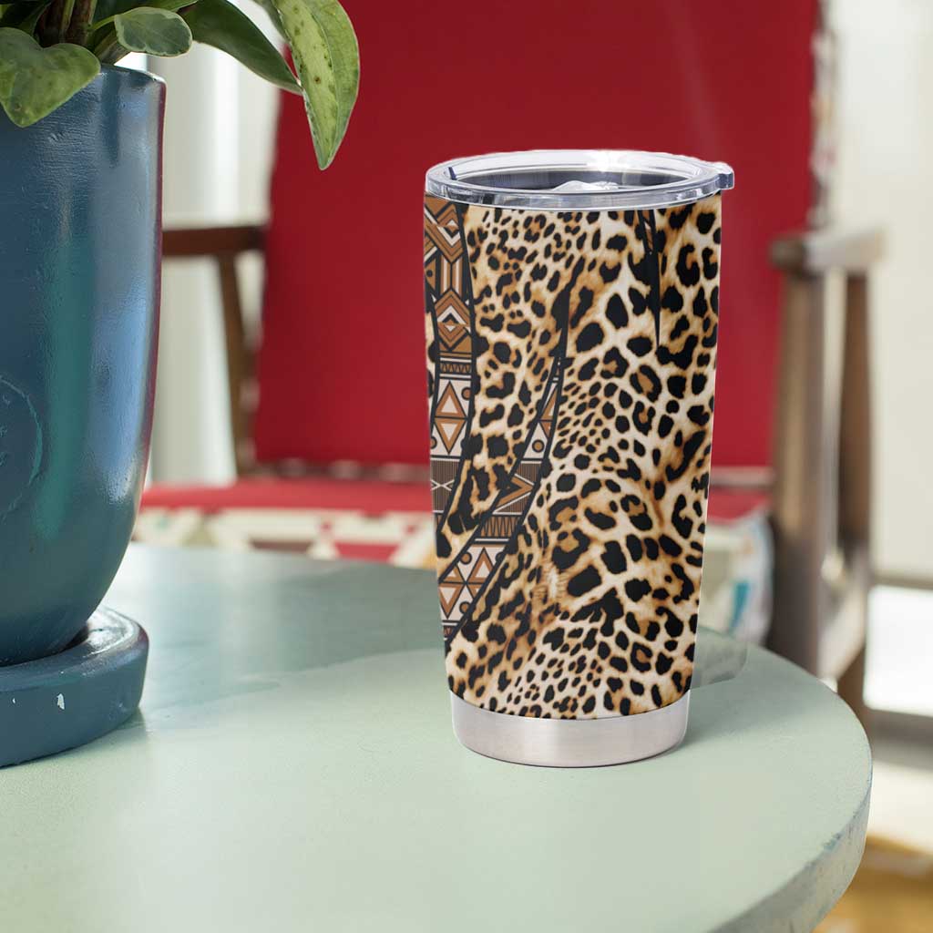 Africa Leopard Mix Native Tribal Pattern Tumbler Cup - Wonder Print Shop