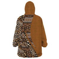 Africa Leopard Mix Native Tribal Pattern Wearable Blanket Hoodie - Wonder Print Shop