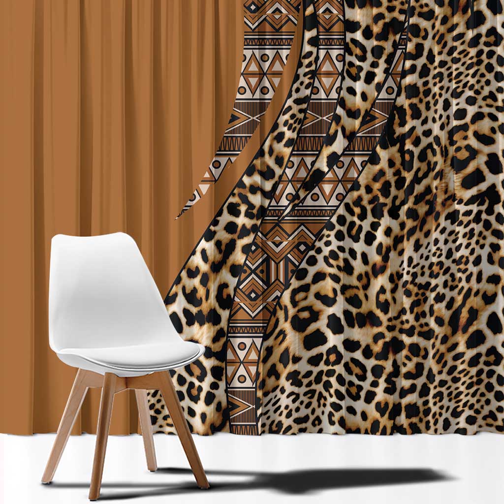 Africa Leopard Mix Native Tribal Pattern Window Curtain - Wonder Print Shop