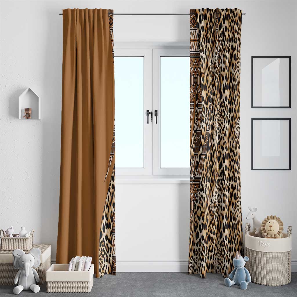 Africa Leopard Mix Native Tribal Pattern Window Curtain - Wonder Print Shop