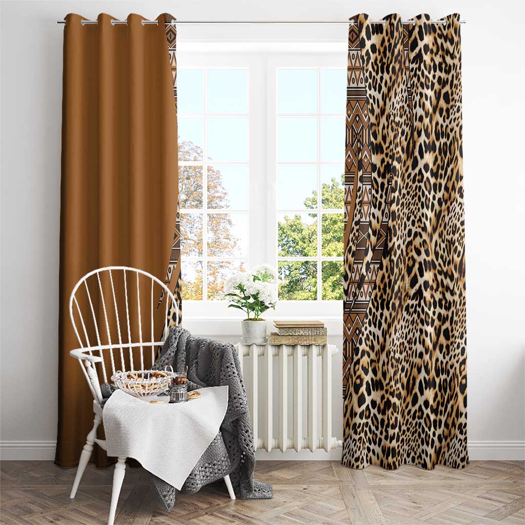 Africa Leopard Mix Native Tribal Pattern Window Curtain - Wonder Print Shop
