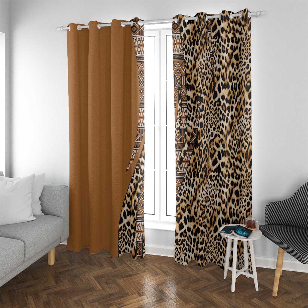 Africa Leopard Mix Native Tribal Pattern Window Curtain - Wonder Print Shop