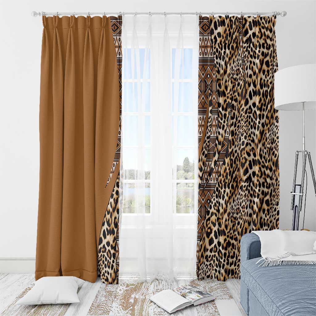 Africa Leopard Mix Native Tribal Pattern Window Curtain - Wonder Print Shop