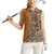 Africa Leopard Mix Native Tribal Pattern Women Sleeveless Polo Shirt - Wonder Print Shop