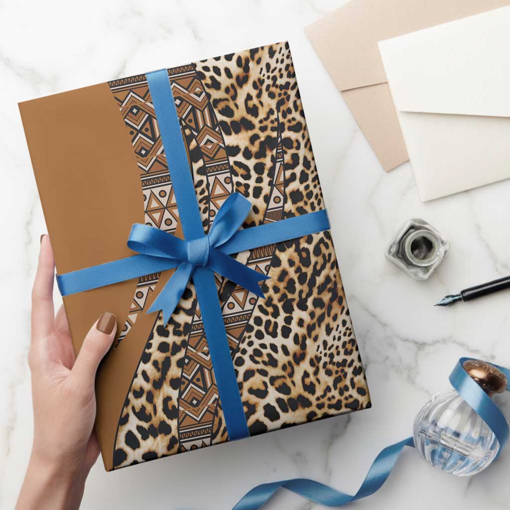 Africa Leopard Mix Native Tribal Pattern Wrapping Paper - Wonder Print Shop